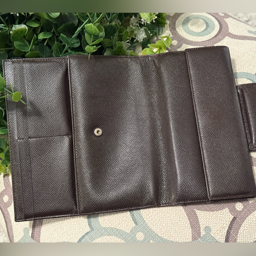 BVLGARI Brown Leather Bifold Long Wallet Purse - Picture 7 of 16